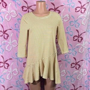 Listicle Size Medium Yellow flowy 3/4 long sleeve mini dress